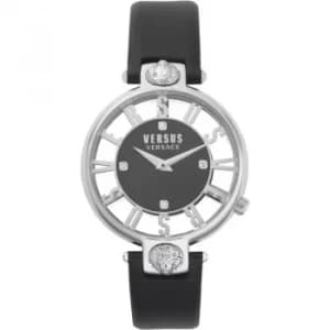 Ladies Versus Kirstenhof Black Dial On A Black Leather Strap Watch