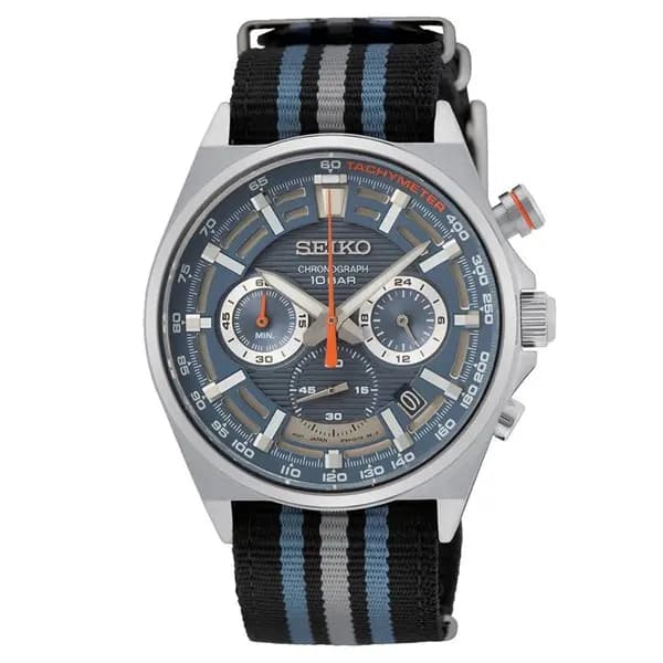 Seiko SSB409P1 Stainless Steel Nato Striped Nylon Strap Watch - W24133