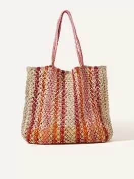 Accessorize Stripe Macrame Shopper