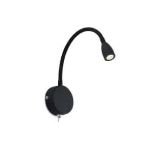 Loke LED Indoor Wall Light Reading Lamp Black
