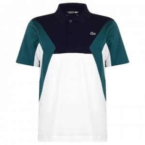Lacoste Col Short Sleeve Polo Shirt Mens - Wht/Blu/Grn