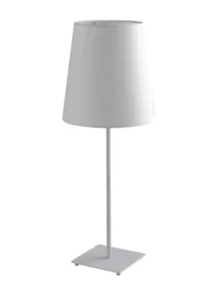 ELVIS Table Lamp with Round Tapered Shade White, Fabric Lampshade 24x63.5cm