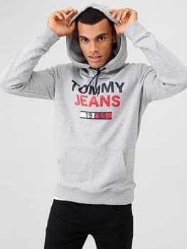 Tommy Jeans Essential Graphic Hoodie - Light Grey Heather