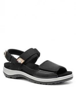 Hotter Quest Flat Sandals - Black, Size 4, Women
