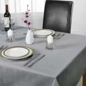 Emma Barclay Chequers Tablecloth, Silver, 70" Round Diametre