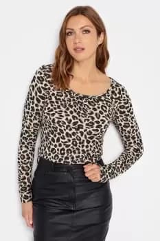 Tall Leopard Print Long Sleeve Top