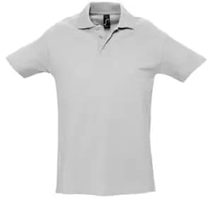 SOLS Mens Spring II Short Sleeve Heavyweight Polo Shirt (M) (Ash)