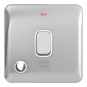 Schneider LSD 20AX Double Pole Switched LED Flex Outlet White Insert Polished Chrome - GGBL2014WHWPC