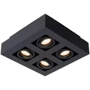 Lucide XIRAX - Ceiling Spotlight - LED Dim to warm - GU10 - 4x5W 2200K/3000K - Black