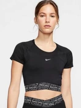 Nike Training Pro Dri-FIT Crop Top - Black Size M Women
