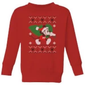 Disney Tree Mickey Kids Christmas Sweatshirt - Red - 11-12 Years
