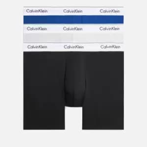 Calvin Klein Mens 3 Pack Boxer Briefs - Mazarine Blue/Black/Lunar Rock - M