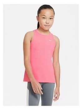 Nike Girls Nike Pro Tank - Pink/White, Size S=8-10 Years, Women