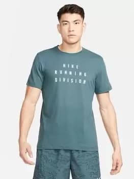 Nike Mens Dri Fit Run Division T-Shirt, Blue, Size S, Men