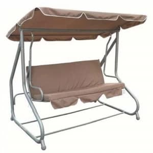 Zexum Cream Swinging 3 Person Bench and Hammock Bed