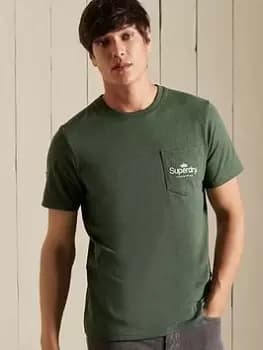 Superdry Cl Ac Pocket Tee, Khaki, Size L, Men