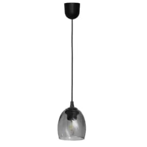 Brillant Dome Pendant Ceiling Light Black, Smokey 1.15cm