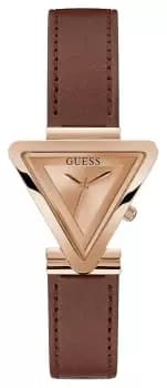 Guess GW0548L2 Womens Rose Gold Triangular Dial Brown Watch