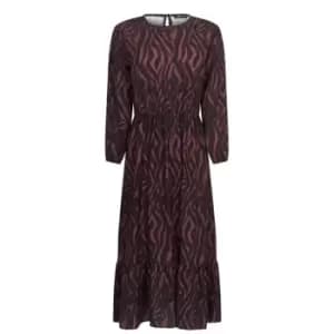 I Saw It First Print Midi Dress - Brown