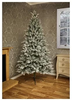 8ft Flocked Lapland Spruce Christmas Tree