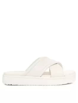 UGG Zayne Crossband Flat Sandals - Off White, Size 4, Women