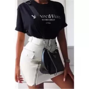 I Saw It First Ye Saint Slogan Oversized Tshirt - Black