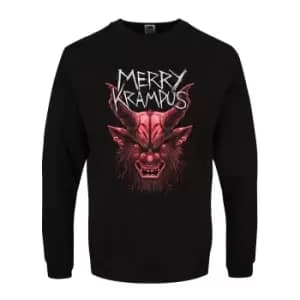 Grindstore Mens Merry Krampus Christmas Jumper (M) (Black)
