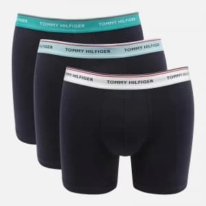 Tommy Hilfiger Mens 3 Pack Boxer Briefs with Contrast Waistband - White/Country Club/Summit - L