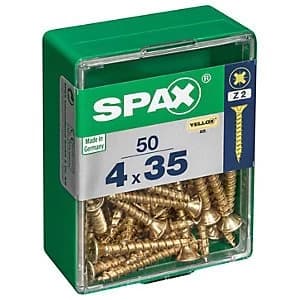 Spax PZ Countersunk Zinc Yellow Screws - 4 x 35mm Pack of 50