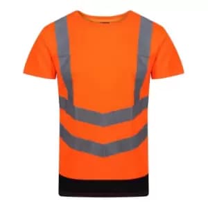 Regatta Mens Pro Hi-Vis Short-Sleeved T-Shirt (L) (Orange/Navy)