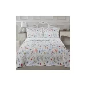 Spring Meadow Bedspread Plus Pillow Shams Set Quilted Patchwork Single
