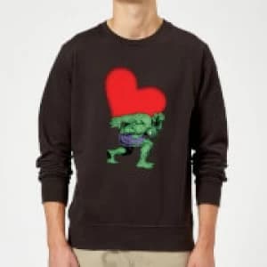 Marvel Comics Hulk Heart Sweatshirt - Black