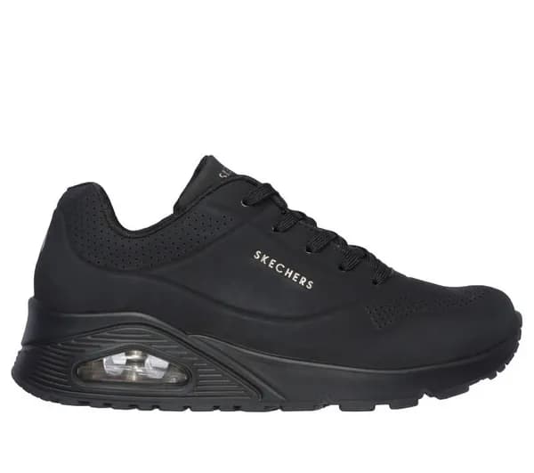 Skechers Womens Uno Stand On Air Wide Fit Trainers - UK 5 Black female PS4212BBK5
