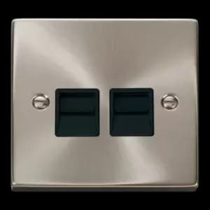 Click Scolmore Deco 2 Gang Master Telephone Socket - VPSC121BK
