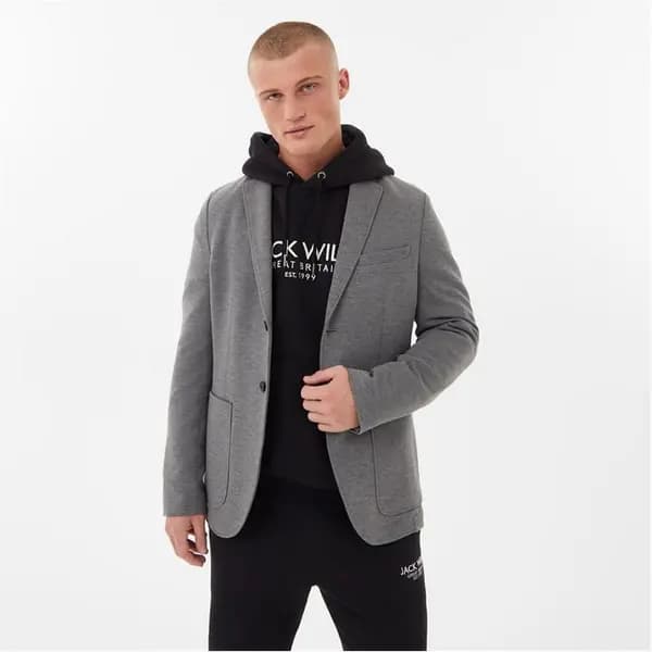 Jack Wills Jersey Blazer - Grey XS