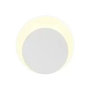 Magnetic Base Wall Lamp, 12W LED 3000K 498lm, 15, 19cm Round Bottom Offset, Sand White, Acrylic Frosted Diffuser - Luminosa Lighting