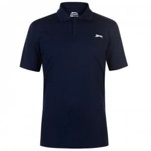 Slazenger Check Golf Polo Mens - Navy