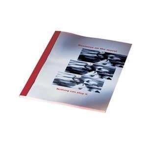 Original GBC LeatherGrain A4 Thermal Binding Covers 3mm Front PVC Clear Red 1 x Pack of 100 Covers