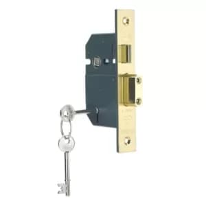 Yale 5 Lever Sashlock Brass 2.50