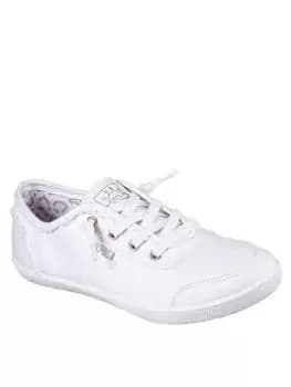 Skechers Bobs B Cute Plimsolls, White, Size 4, Women