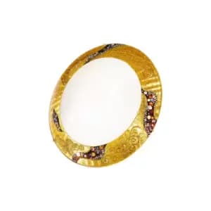 Serena Designer Glass Patterned Flush Ceiling Lamp Polished Gold - Kiss Gold Pattern, 2x E27