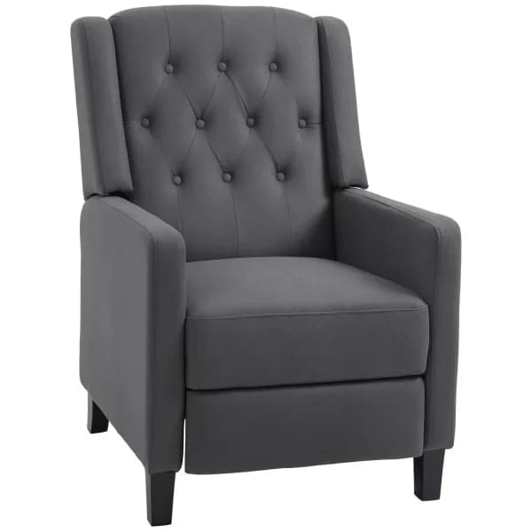 Homcom Button Tufted Recliner Chair, Grey