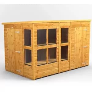 10x6 Power Pent Potting Shed Combi Building including 4ft Side Store
