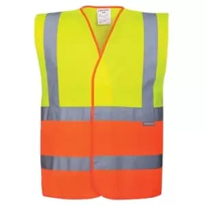 Portwest Two Tone Class 2 Hi Vis Waistcoat Yellow / Orange S / M