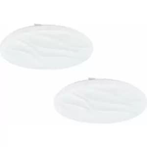 Loops - 2 pack Wall Flush Ceiling Light Colour White Shade White Plastic LED 36W Incl