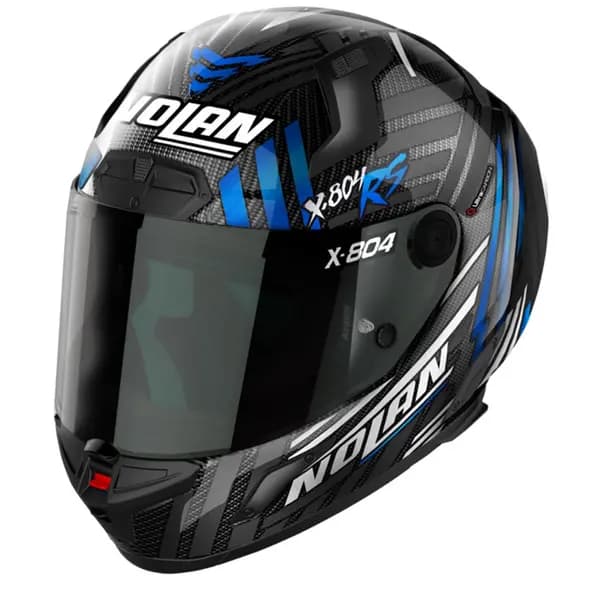 Nolan X-804 RS Ultra Carbon Spectre 020 White Chrome Blue Full Face Helmet Size L