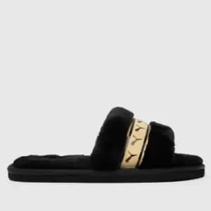 PUMA Black & Gold Fluff Remix Metallic Sandals