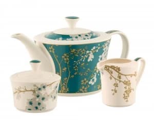 Belleek Living Bellevue Teapot Sugar Cream Set