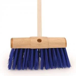 Bentley Yard Broom Heavy duty Wooden Handle Stiff PVC Bristle Brush