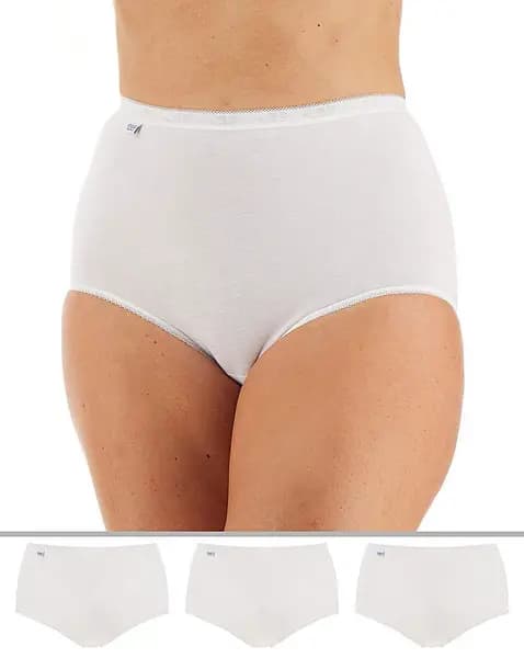 Sloggi 3Pk Basic Maxi Briefs White Female 18 FQ12404